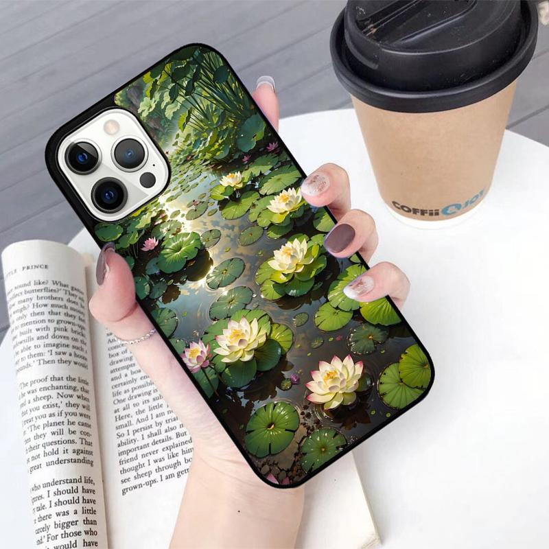 Flower Lotus Mobile Phone Cases Cover For iPhone 17 Air 16 15 14 12 13 11 Pro MAX apple Plus Coque