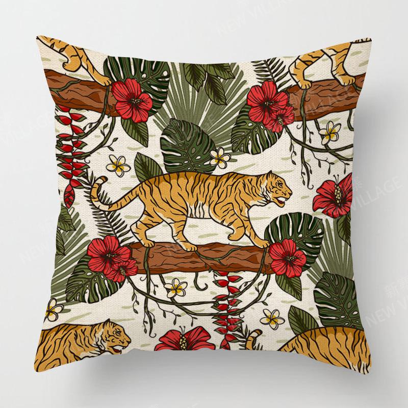 Home Decor Exotic Jungle Animals Pillow Covers For Home Pattern Cushion Cover Suitable For Sofa Bedroom Car Pillow Cover