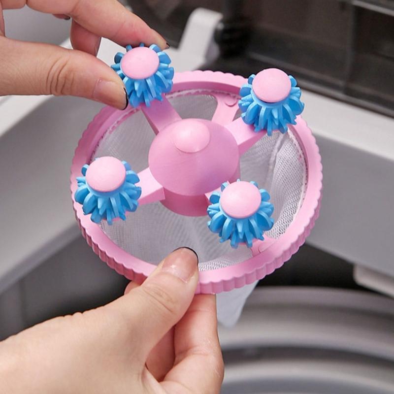 Wäsche-Schmutzsammler für Waschgänge, Waschmaschinen-Haarfänger mit Netzbeutel und Kunststoffoberteil für Tierhaare Kleidungspflege