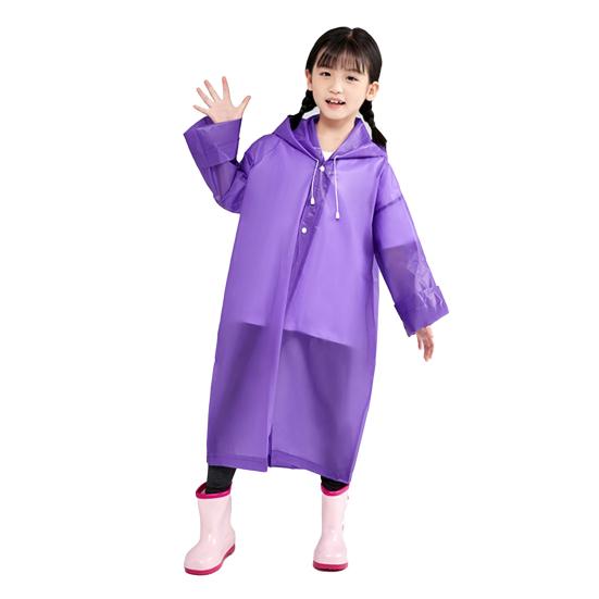 

Утепленное однобортное пончо с длинными рукавами для взрослых, полупрозрачный плащ с капюшоном на шнурке для взрослых и детей, товары для улицы Kid фиолетовый