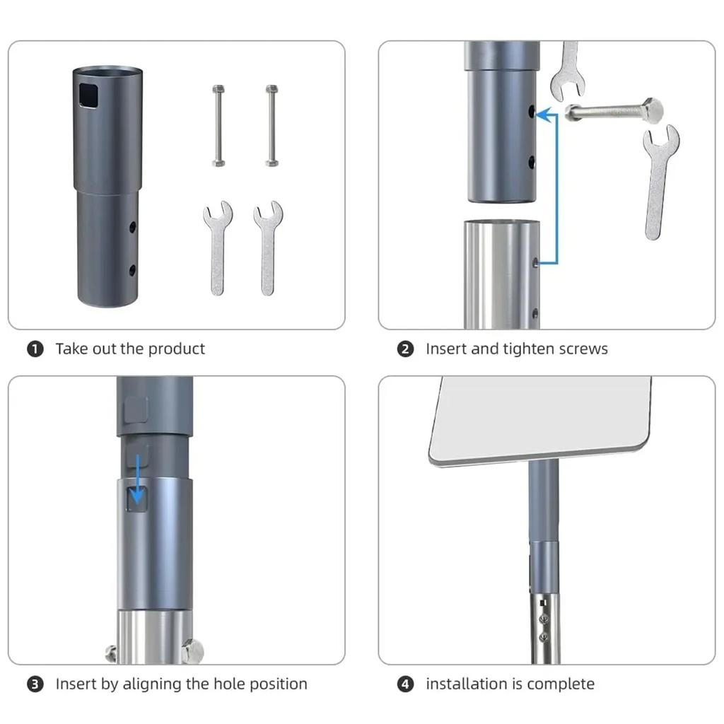 Mounting Kit for Starlink Mount Adapter Pole Mount for V2 Rectangular Starlink Satellite Dish Antenna Outdoor Mount Kit