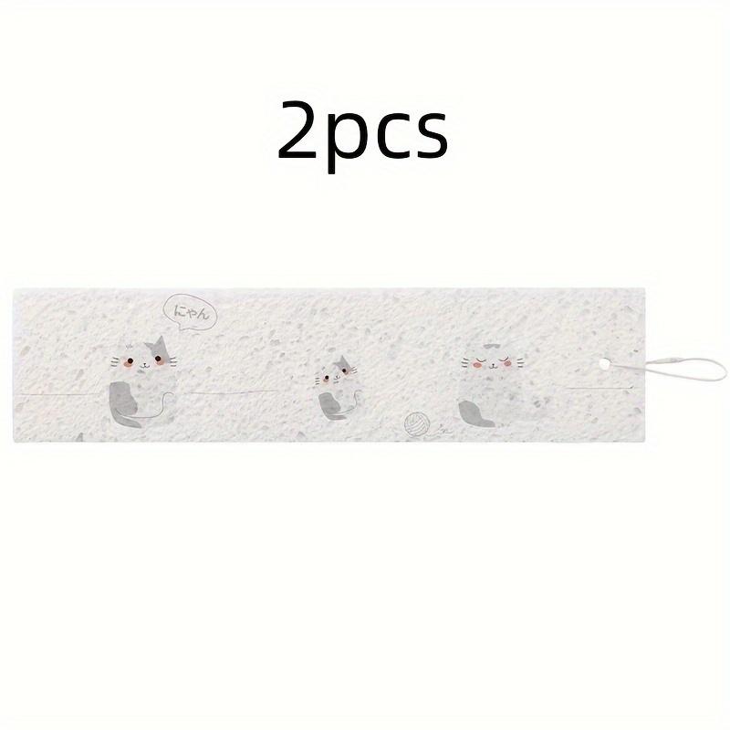 2pcs Kitchen Sink Absorbent Pads Long, Quick Dry Cleaning Sponges with Fruit Leaf Design, Strong Water Absorption, Dirt Prevention,
