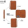 RFID Anti-Magnetic Passport Wallet with Long Zipper and Multifunctional Travel Storage