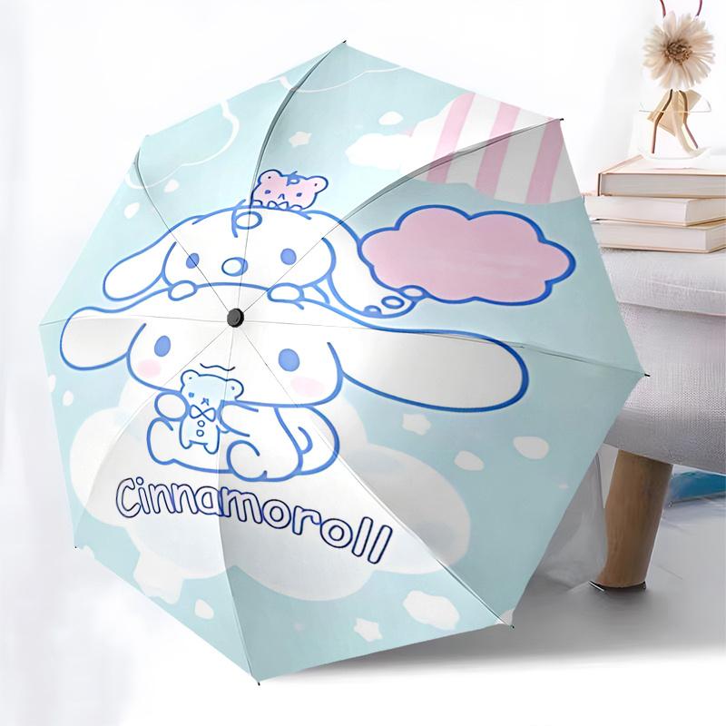1pc Cinnamoroll Automatic Folding Umbrella - Portable 3-Fold Design with 8-Bone Iron Frame, Perfect for Outdoor Use, Festive Gifts, Travel, Daily Use,