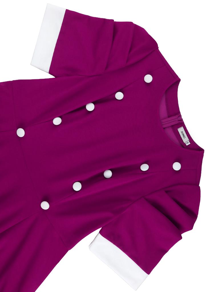 Farbblock Rundhals A-Linien Kurzarmkleid Eleganter Sommerstil Inspiriert von Shein Ballkleidern Lange Ballkleider für Damen