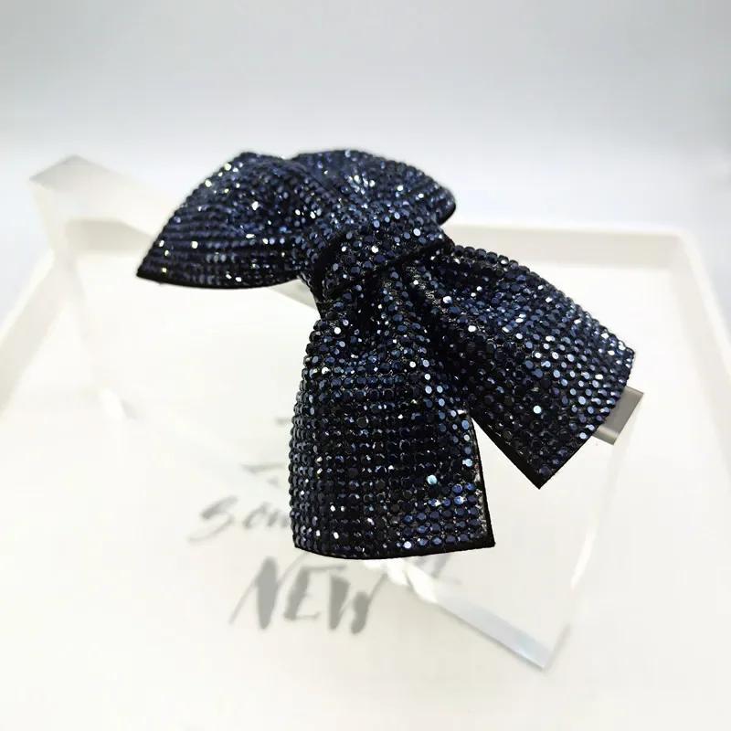 Neue Glitzernde Strass Schleife Haarnadel Haar Accessoires Mode Haarspangen für Damen Mädchen Vintage Spangen Pferdeschwanzhalter Kopfschmuck