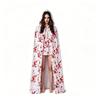 Stretchy Fit Blood Stained Cape Hooded Design Cosplay Costume Cloak  for Horror Dress Up