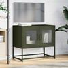 VidaXL Meuble TV vert olive 68x39x60,5 cm acier laminé à froid, banc tv, meuble hifi, centre de divertissement, buffet tv, 853336