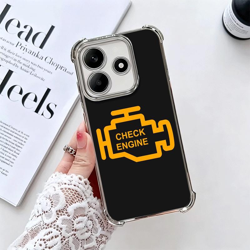 

Repair Check Engine Soft Phone Case For Xiaomi Redmi Note 14 15 Pro Plus 13 12 11S 11T 5G 10 9S 9 Plating Anti-Fall Fundas Redmi Note 9