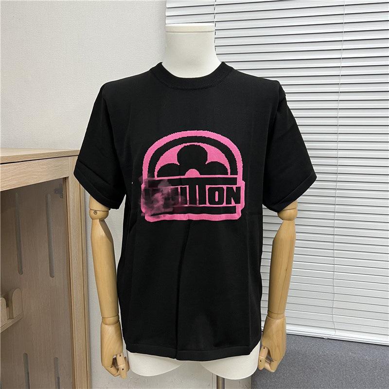 Edition 2025 Spring/Summer Trendy Jacquard Brand Logo Knit Unisex Short Sleeve