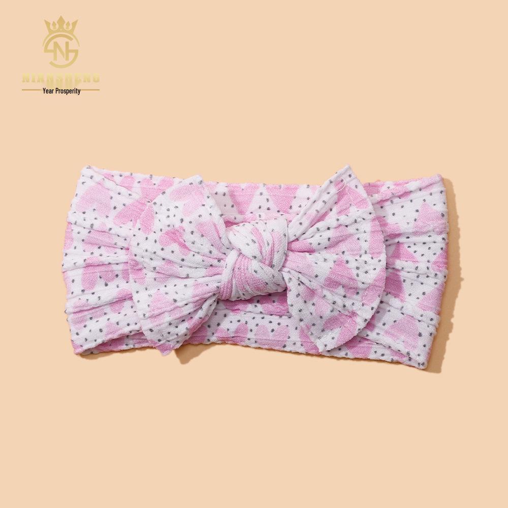 New European & American Baby Headband: Cute 3D Bow, Digital Print & Nylon Jacquard