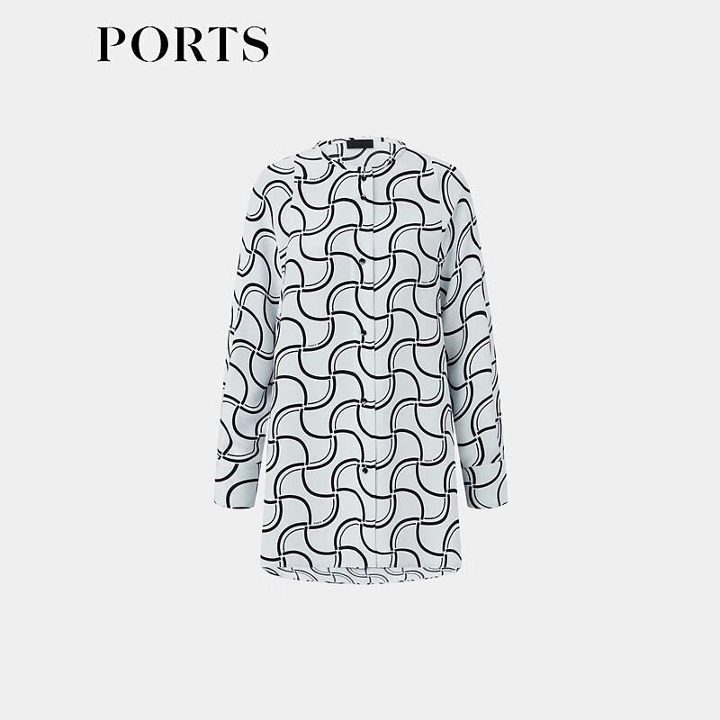 PORTS Women's Phantom Blue Print Silk Shirt