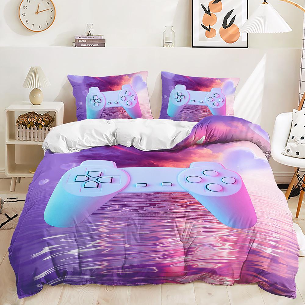 Grenzüberschreitendes Gaming-Controller-Bettbezug-Set - 3-teilige Bettwäsche für Kinderzimmer (Europäischer/Amerikanischer Stil)