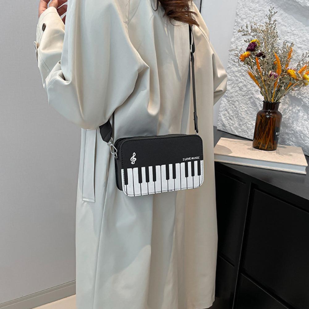 Crossbody Piano Shoulder Bag Fashion PU Leather Bag Casual Mini Square Bag Girls
