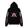 Hunter X Hunter XX Logo Hoodie Color Japanese Vertical Sleeve Print Black Anime Pullover Sweatshirt
