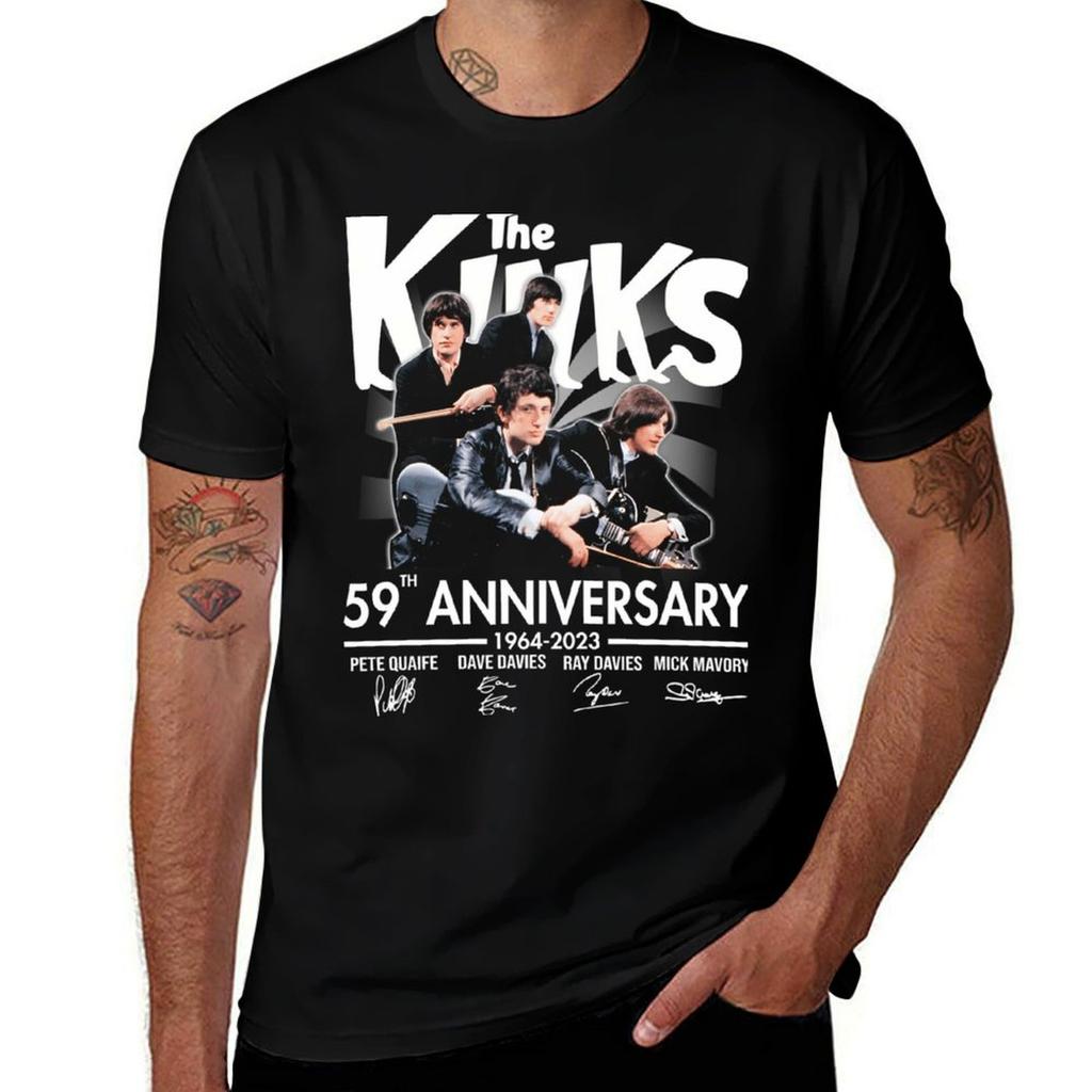 The Kinks 59th Anniversary 1964 2023 Thank You For The Memories Black Tshirt Functional Casual Short Sleeve Tee Tshirt