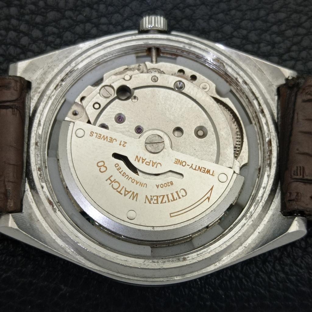 AUTOMATIC VINTAGE CITIZEN 8200 JAPAN MENS GOLDEN COLOR DIAL WATCH A702757-1 R210-a702757