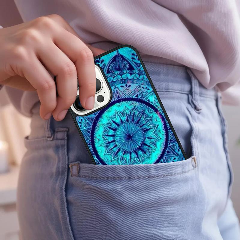 Turquoise Mandala Phone Case For iPhone 17 Air 15 16e 14 13 Pro Max Coque 12 11 Pro Max PLUS cover