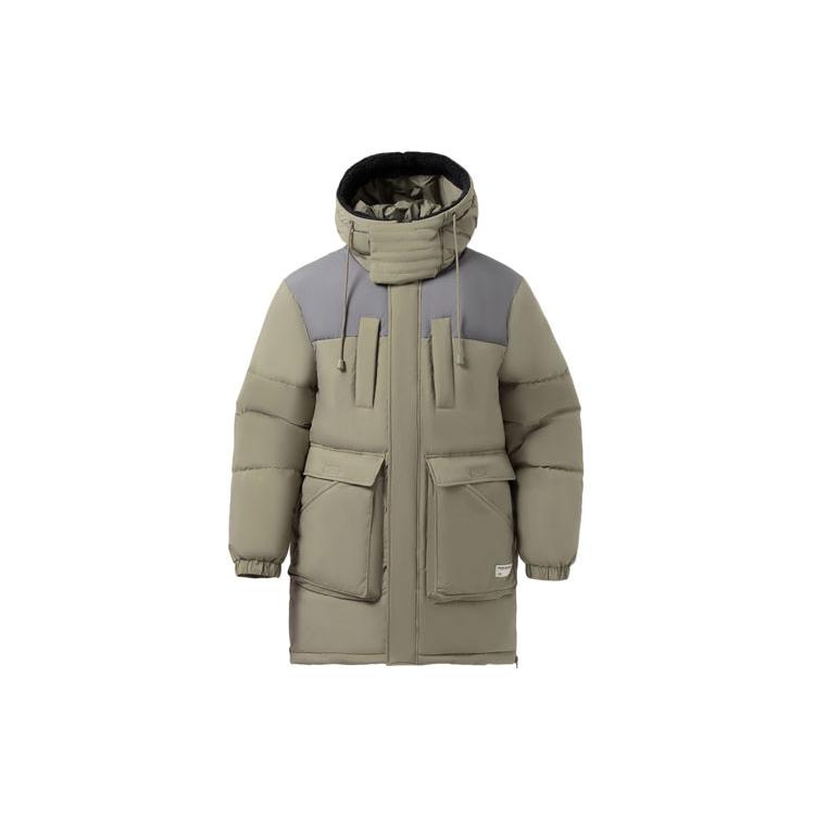 Li Ning Urban Outdoor Collection Down Jackets Men s Blue Grass Green Shadow Gray Hooded Moderate Other AYMR461-1 XXXL