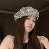 Sparkling Fashion Painter Hat Trendy Lady Octagonal Cap Glitter Sequin Beret  Outdoors Activities
