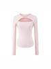 Korean Design Twist Neck Cutout Slim Fit Long Sleeve T-shirt for Women - 2026 Spring Collection
