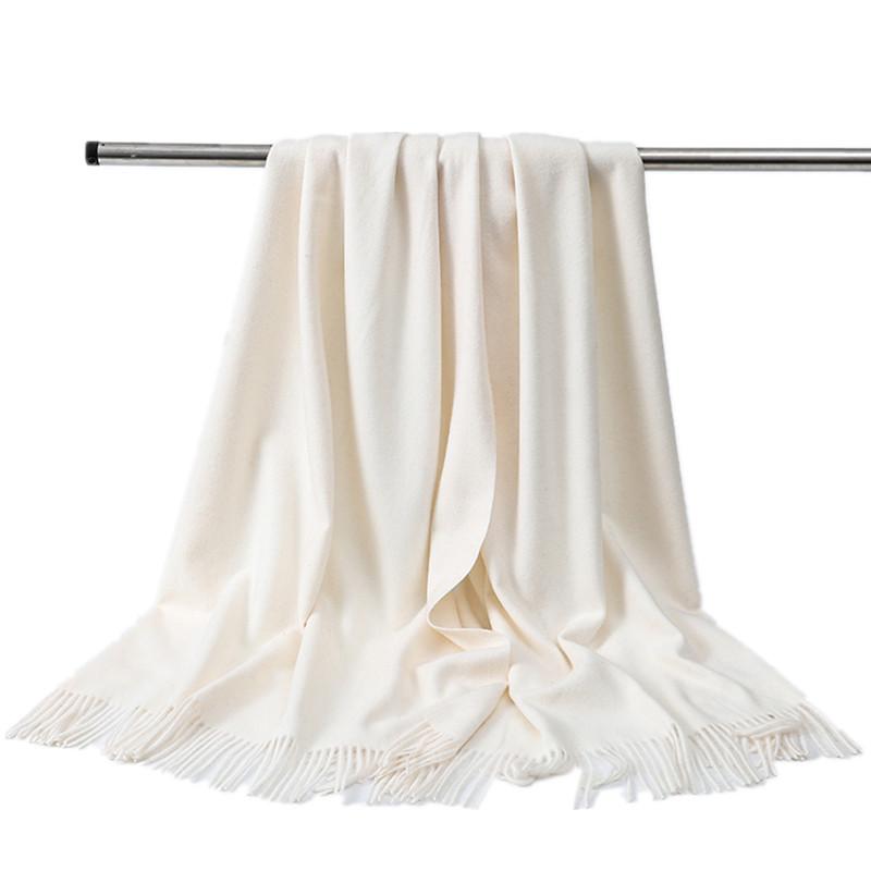 High-End Wool Cashmere Scarf for Women & Men - Versatile Solid Color Shawl for Winter 2026
