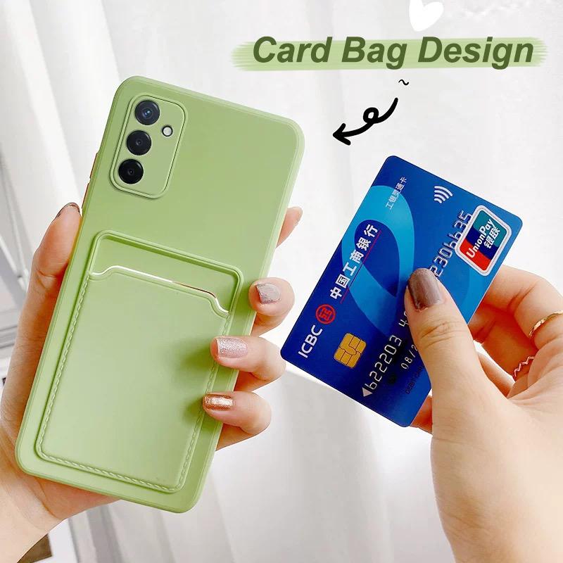 Card Bag Wallet Case for Samsung Galaxy S26 Ultra S24 23 22 S25 Ultra Plus S24FE NOTE10 Ultra Thin Shockproof Soft Cover