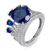 Sapphire Crown Ring In S925 Silver: High-End Retro Luxury Design