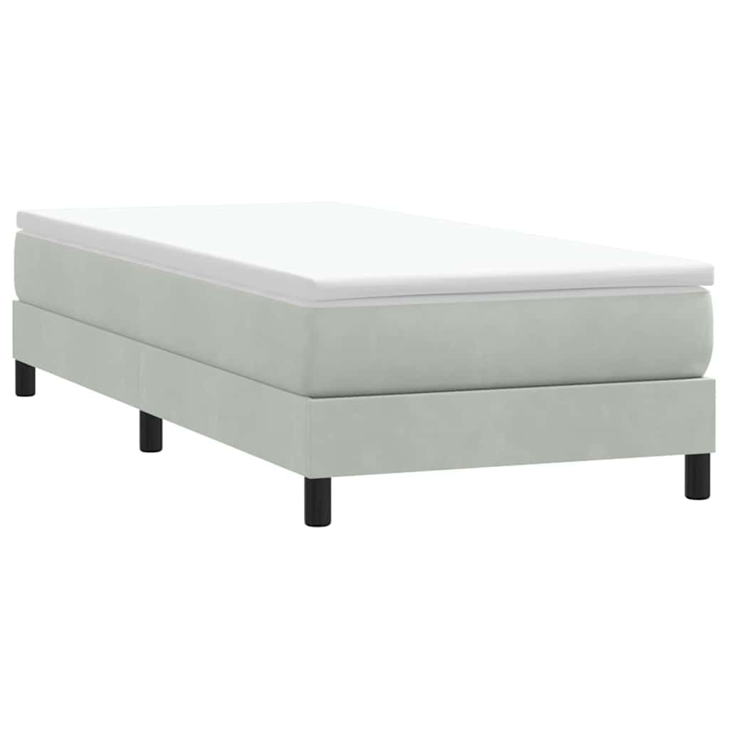 Łóżko Box Spring Bez Materaca Jasnoszary 100X220 Cm Aksamit