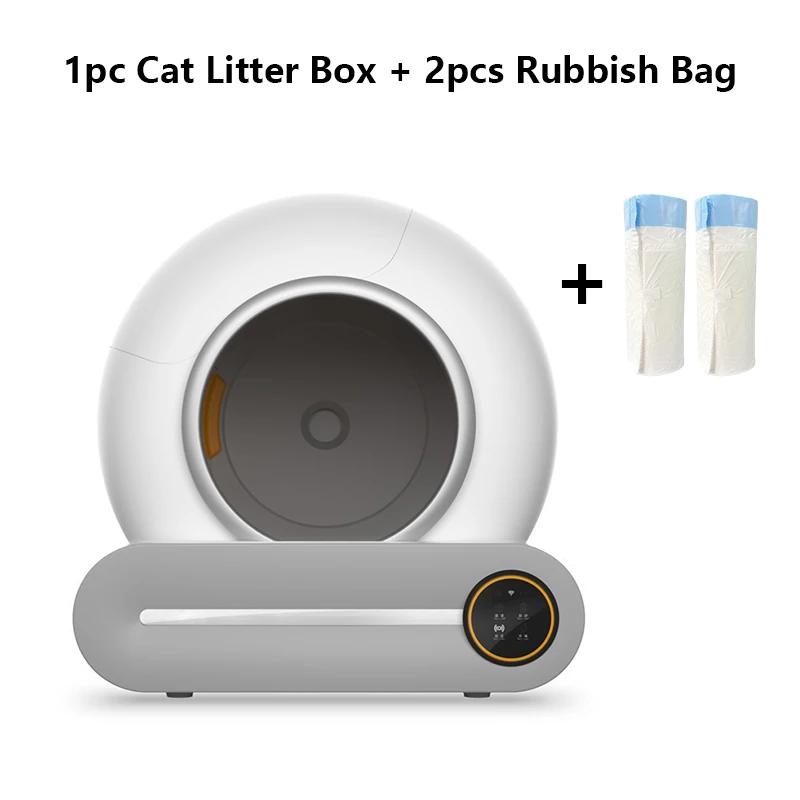 65L Automatic Intelligent Cat Litter Pan APP Controls Self Cleaning Fully Closed Electric Deodorising Litter Box Rubbish Bag