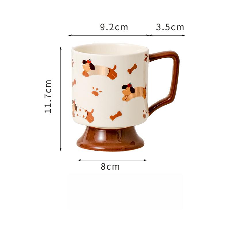 Ceramic Mug Coffee Milk Cup Couple Cup Goblet Glass Cartoon Water Cup Souvenir Birthday Gift