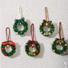 Mini Christmas Wreath Hanging Bell: Festive Car, Tree, and Window Decoration Pendant