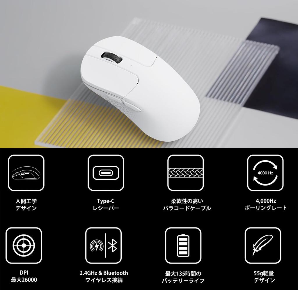 Keychron M3 Mini Sem Fio PixArt 3395 Programável Leve Design Ergonômico para e Linux Mouse 4000 Hz, Mouse 2,4 GHz/Bluetooth 5.1/Com Fio,