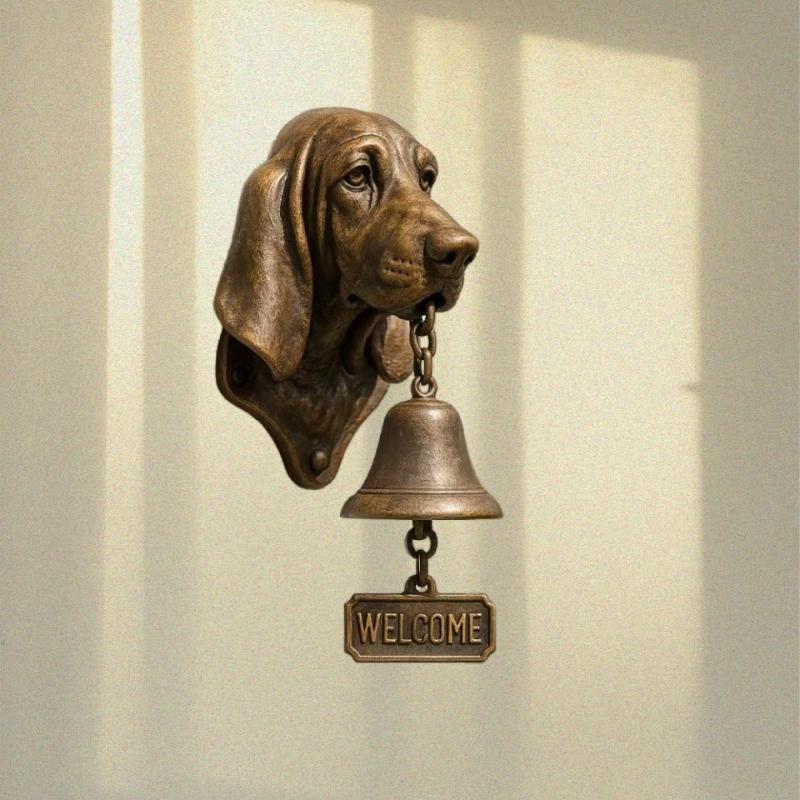 Metal Welcome Doorbell Vintage Halloween Dog Bell Interesting Hangable Manual Doorbell For Home Entrance Wall Mount Decor