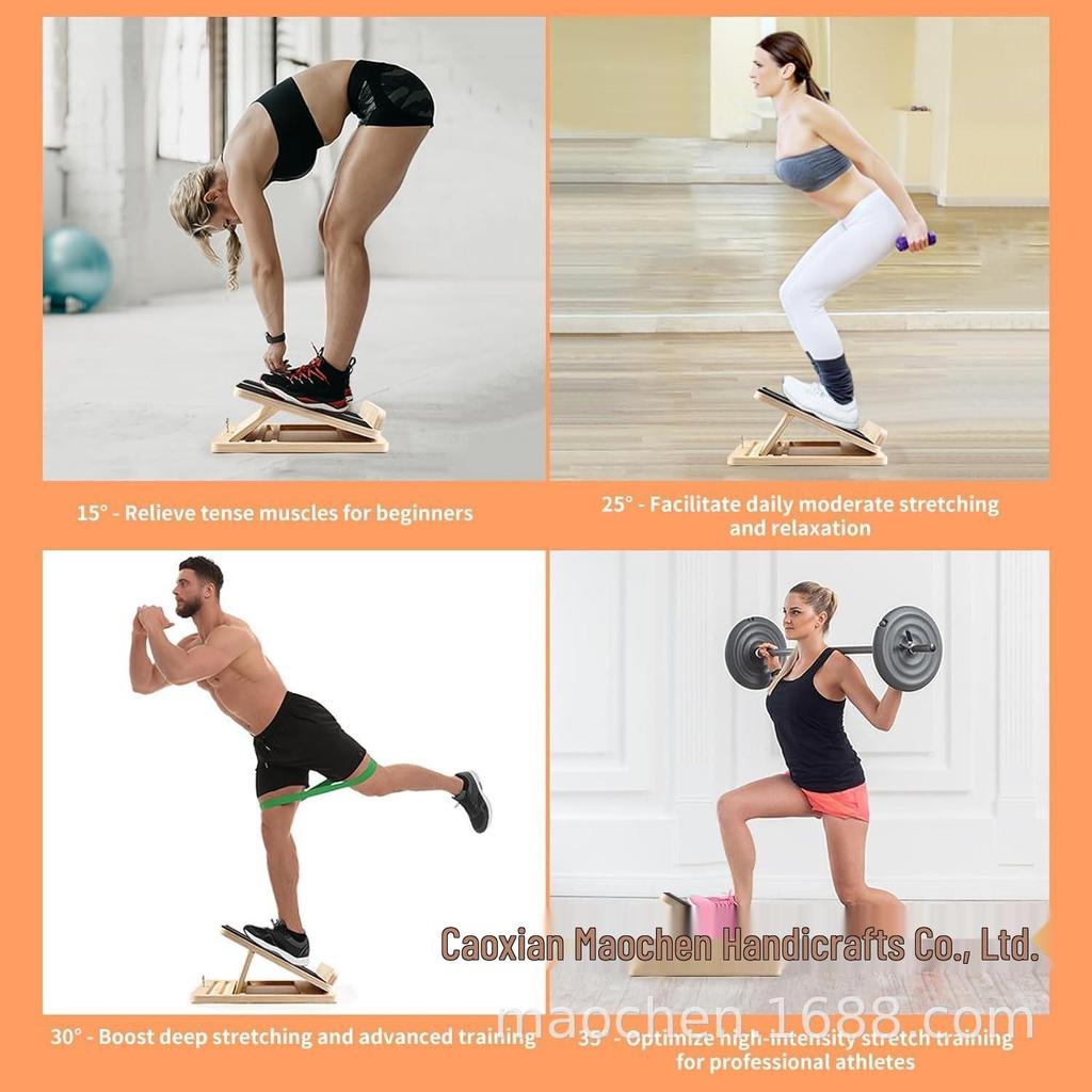 Solid Wood Yoga & Calf Stretching Board for Home Fitness