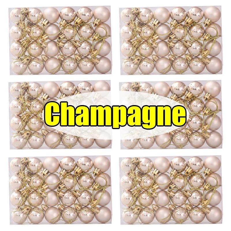 144/24pcs Mini Electroplated Christmas Balls Set Xmas Tree Pendant Christmas Ball Hanging Ornament for New Year Party Home Decor