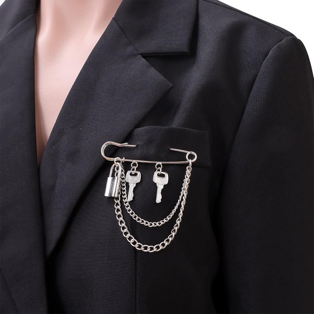 Unisex Skull & Spider Web Bear Pearl Star Brooch - Creative Hip Hop Fashion Pin