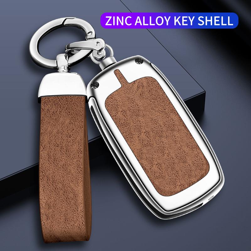 Neues Zinklegierung Leder Auto Schlüssel Etui Hülle Halter Fob Schutz Schale für VW Volkswagen Phaeton 15 Auto Innenzubehör