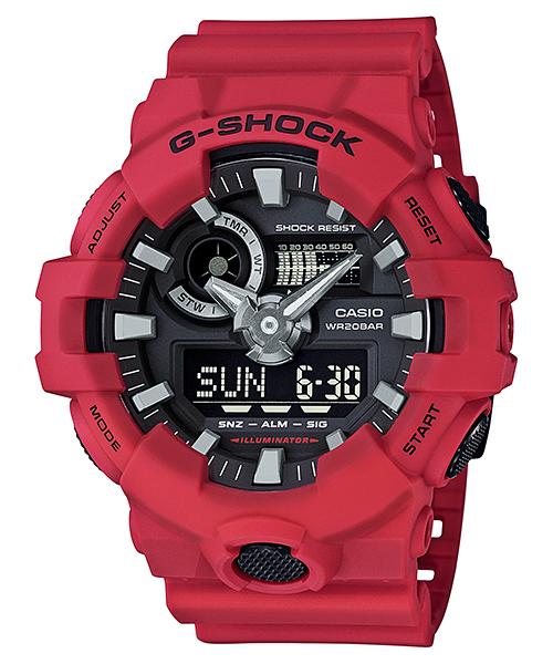 

Casio Men s Resin 200M Water Resistant Analog Shock Resistant Quartz Watch GA-700-4A красный