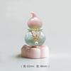 Crystal Glaze Gourd Rotating Music Ornament Pure Ceramic Base Mini Gourd Desktop Ornament Car Ornament