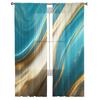 Marble Texture Aqua Green Voile Sheer Curtains For Living Room Window Chiffon Tulle Curtain Kitchen Bedroom Drapes Home Decor