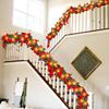 Fireplace String Light Garland LED Warm Light Wireless Christmas Wreath Garland with Flowers Holiday Decoration