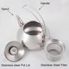 BORREY1.5L Silver Gold Teapots Stainless Steel Kettle Hotel Tea Pot With Filter Restaurant Gas Stove Induction Cooker Tea Kettle
