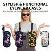 Birds Butterfly Floral Print Eyeglass Case Portable Zipper Sunglasses Pouch Protective Eyewear Holder for Women Men Travel
