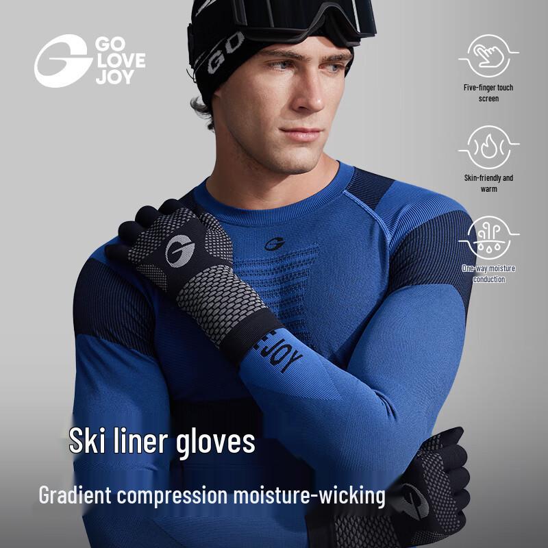 GOLOVEJOY Thermal Touchscreen Ski Liner Gloves M