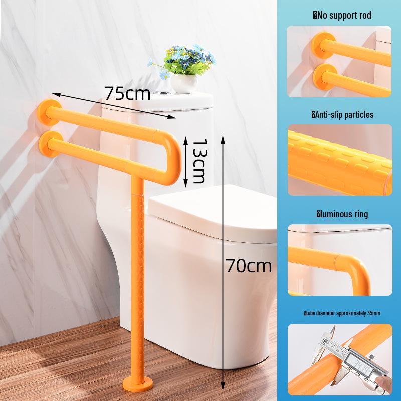 Bară de sprijin în formă de U pentru baie pentru vârstnici - Mâner de duș/toaletă din nailon fără bariere