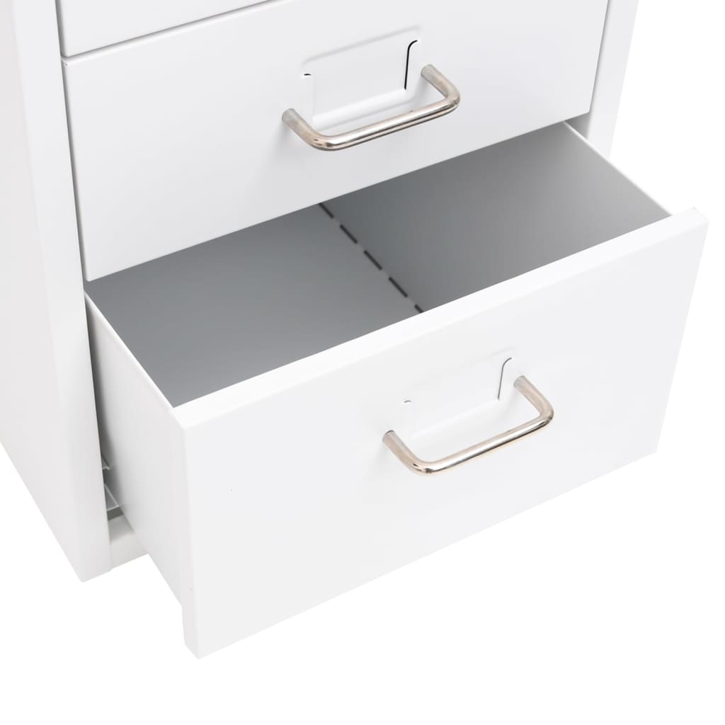 Filing Cabinet with Casters White 28 x 41 x 69 cm Metal