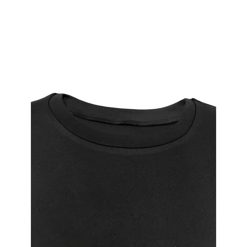 T-Shirt mit Schmetterlings- und Blumendruck, lässiges Langarm-Oberteil für Frühling und Herbst, Damenbekleidung