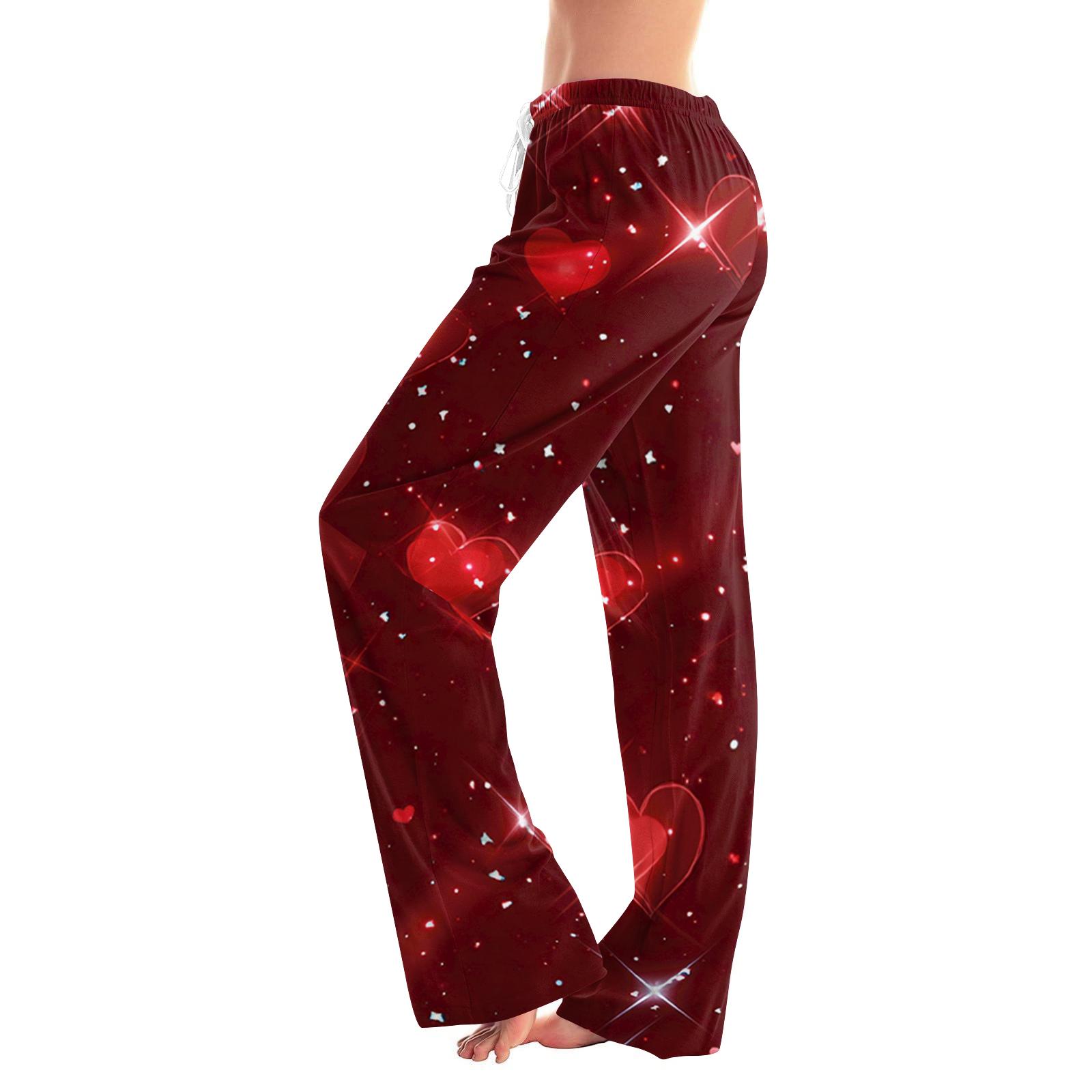 Women s Drawstring  Printed Casual Pants L