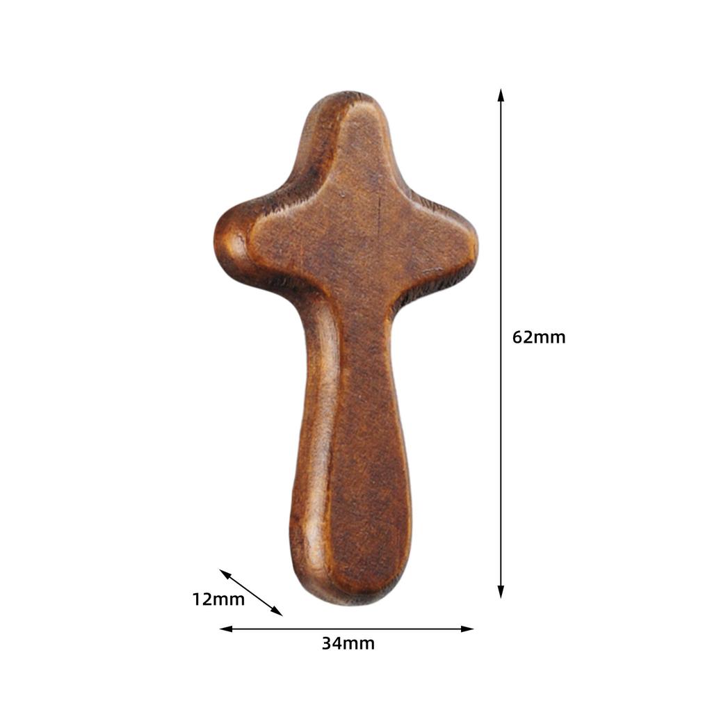 5Pcs Hand Held Wooden Pocket Prayer Portable Holding Crosses Christian Gift For Clutching Jewelry Making Church Religious Prayer